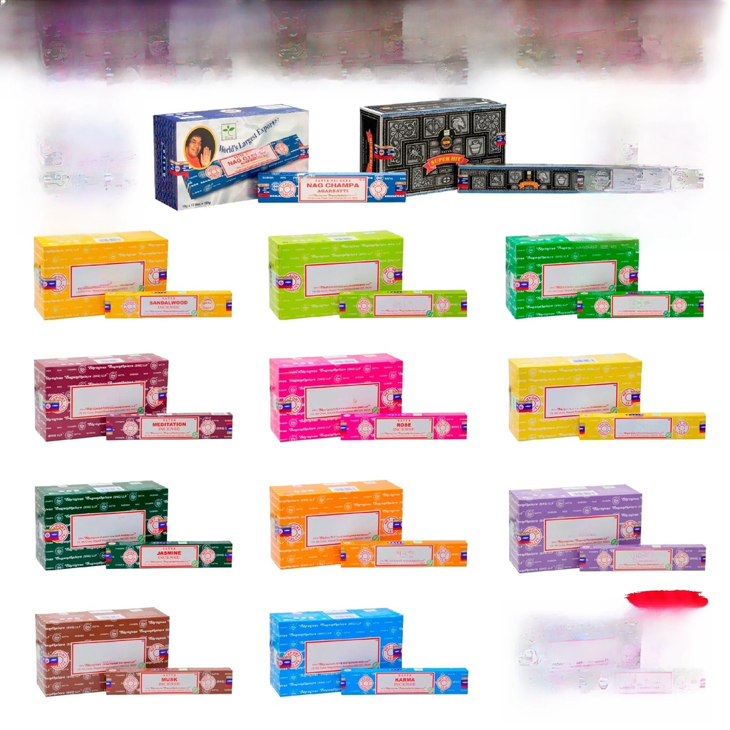 Original Satya Nag Champa Incense, Goloka Agarbathi Palo Santo Reiki Cinnamon Money Lavender Rose