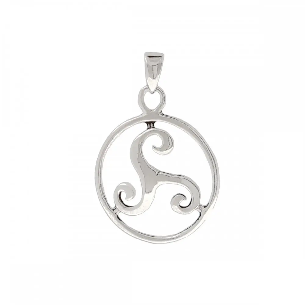 Colgante de plata circulo trisquel 18 mm