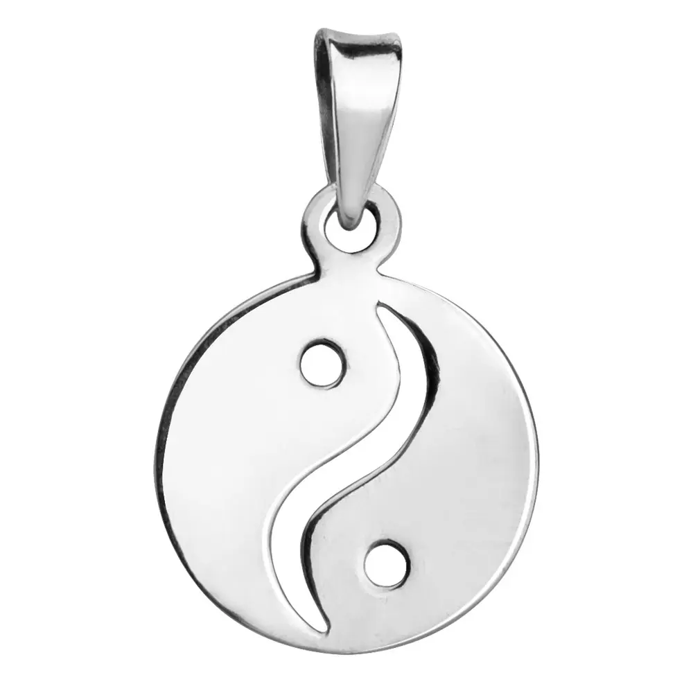Colgante plata yin yan liso brillo