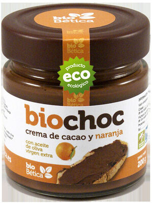 BIOCHOC CREMA DE CACAO NARANJA BIO 200GR CRISTAL