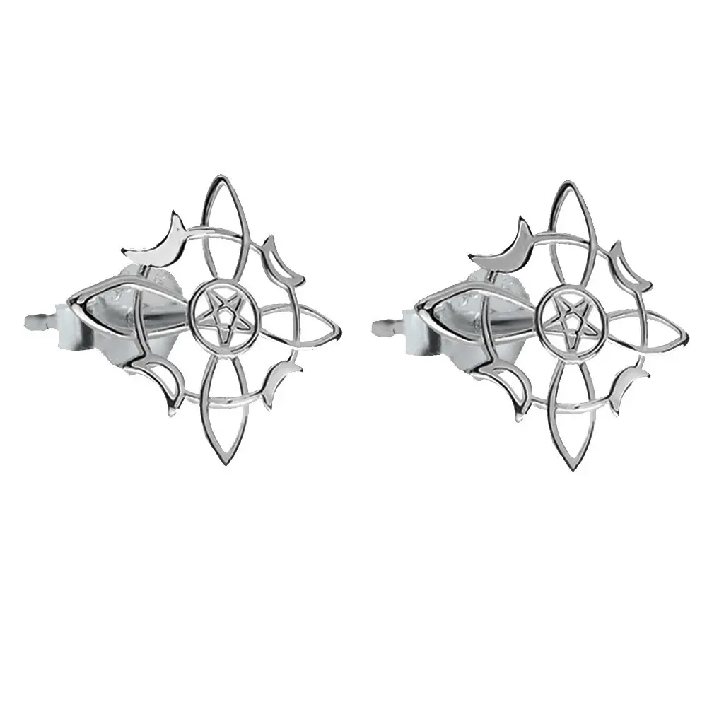 pendiente de plata nudo de brujas rodiado,