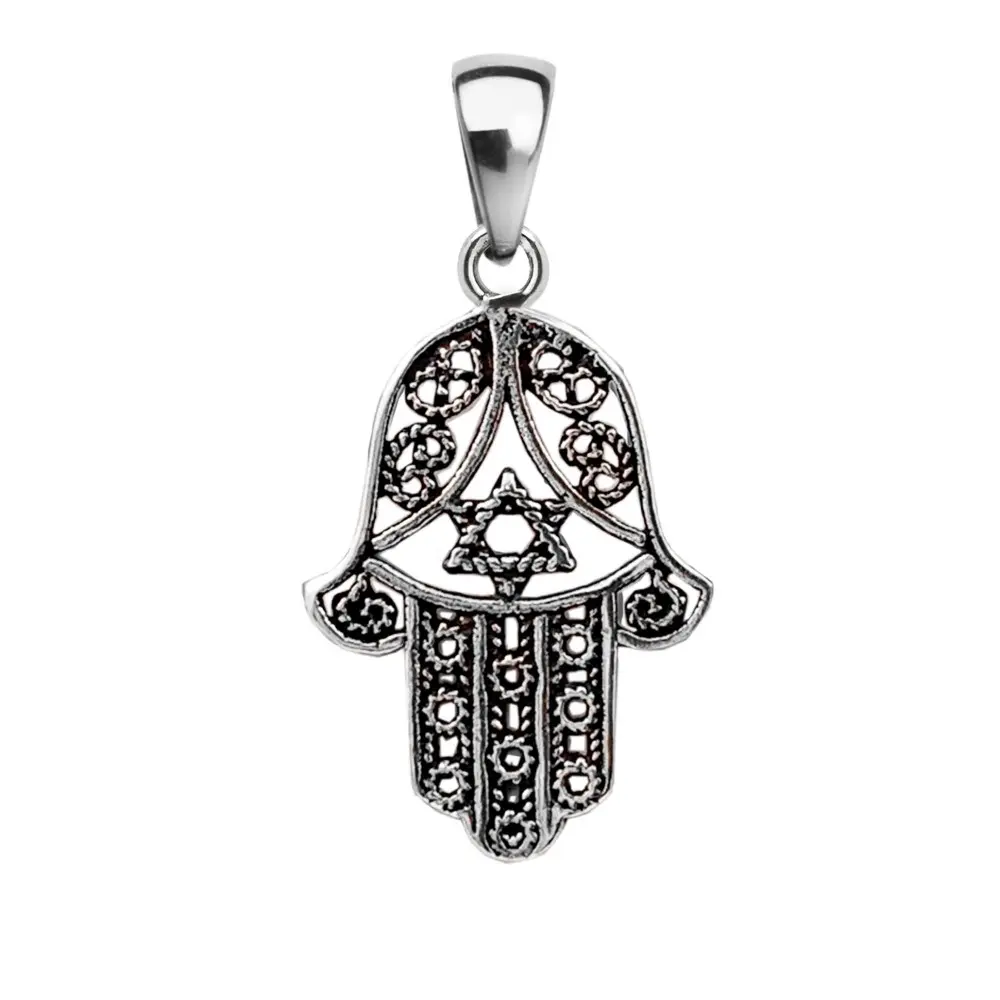 colgante de plata mano de fatima