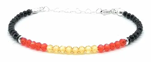 Pulsera bandera España y negra con plata