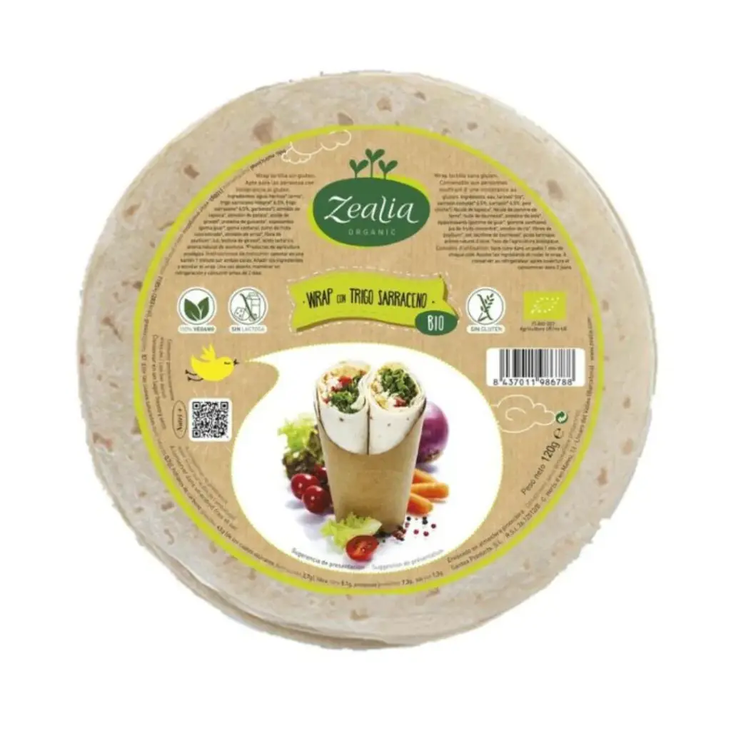 Wrap de Trigo Sarraceno SinGluten Bio Vegan 120g Zealia