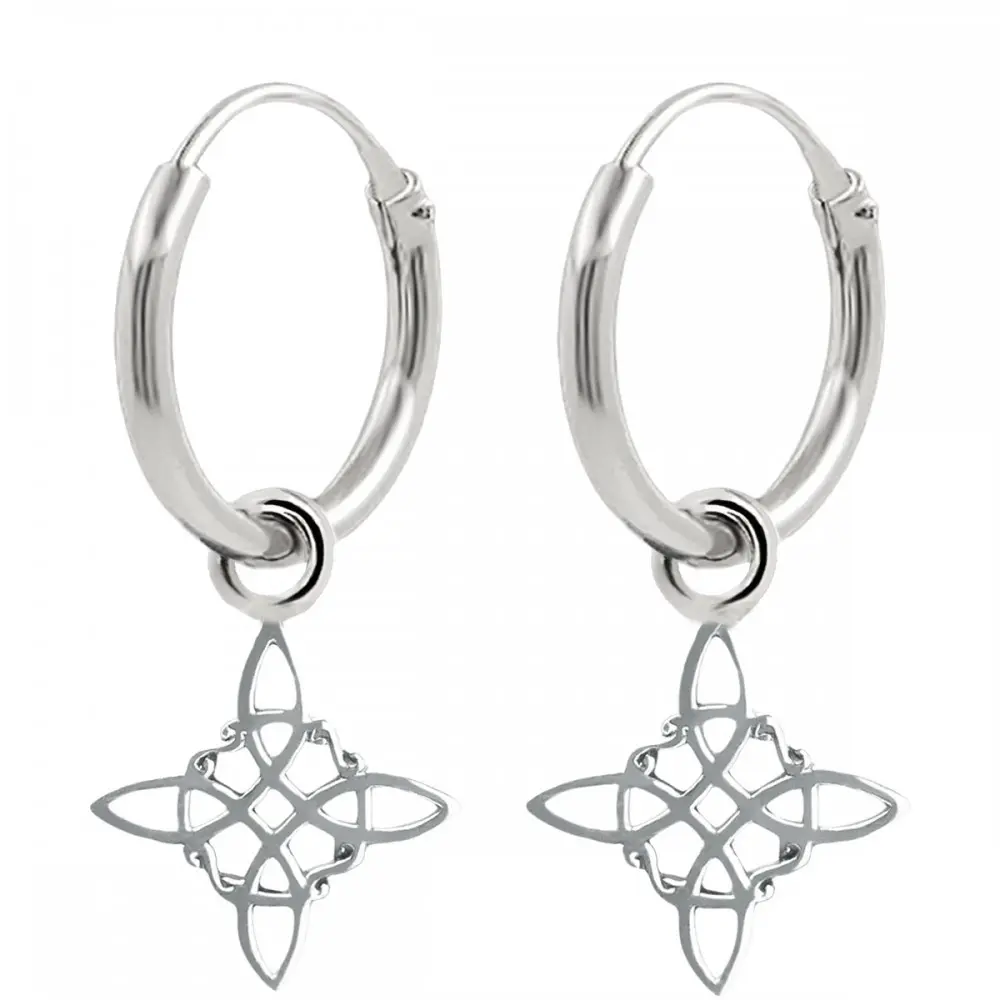 aro de plata 1.2 x 12 mm nudo de brujas
