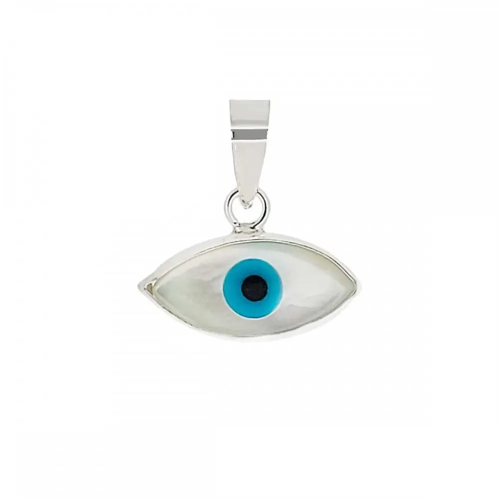 Colgante de plata de Ojo Turco 6 x 12 mm