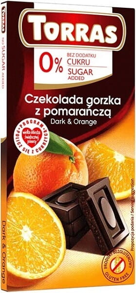 Chocolate Negro Naranja 0%azúcar Torras