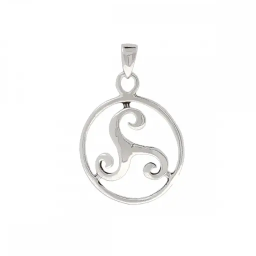 [1000642] Colgante de plata circulo trisquel 18 mm