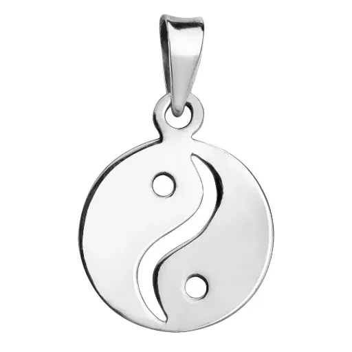 [1000185] Colgante plata yin yan liso brillo