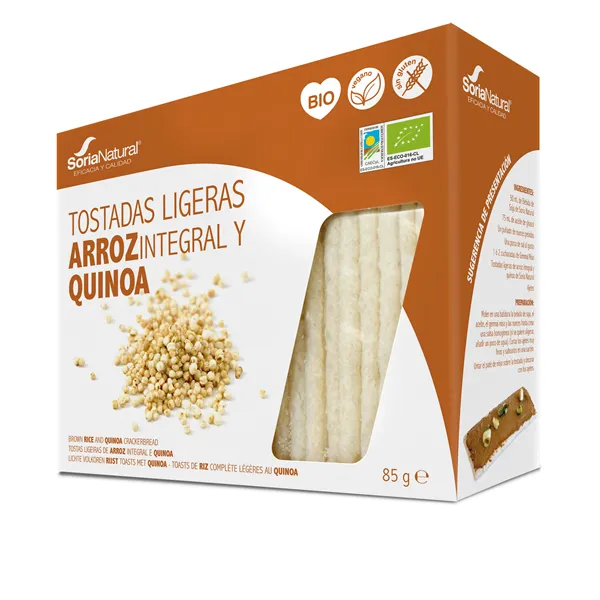 [8422947805050] TOSTADAS LIGERAS DE ARROZ Y QUINOA BIO 25 UDS