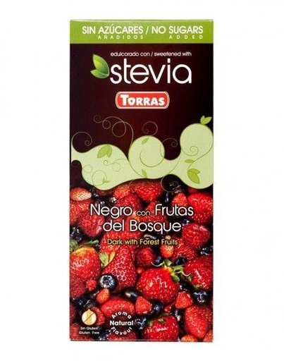 [45757] CHOCOLATE NEGRO CON FRUTOS DEL BOSQUE CON STEVIA, 125 g