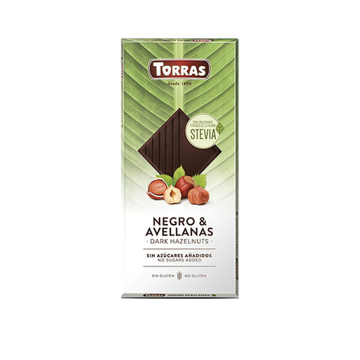 [45758] CHOCOLATE NEGRO CON AVELLANAS CON STEVIA, 125 g