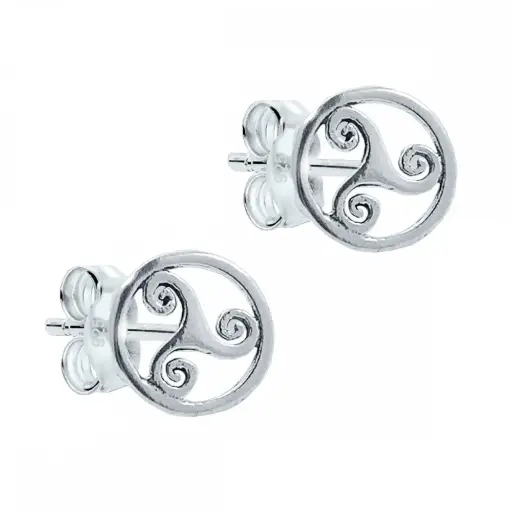 [3800378] Pendiente de plata mini trisquel circulo 10 mm
