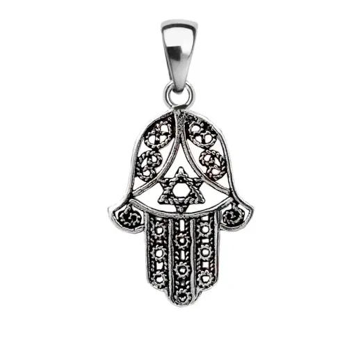 [1000999] colgante de plata mano de fatima