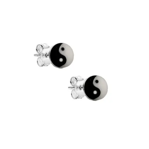 [3800046] Pendiente plata mini formas yinyan 6 mm
