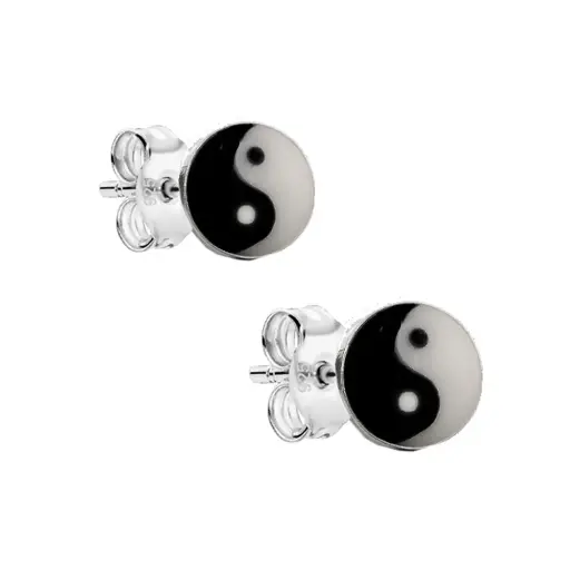 [3800079] Pendiente plata mini formas yinyan 10 mm