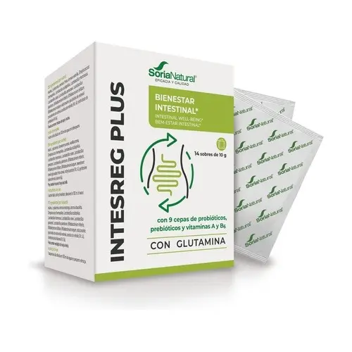 [8422947200084] Intesreg Plus (Probióticos + Prebióticos + Glutamina) - Soria Natural - 14 Sobres