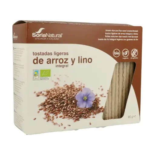 [8422947805043] TOSTADAS LIGERAS DE ARROZ Y LINO BIO 25 UDS