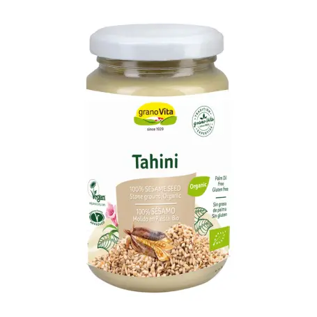 [8423266012068] TAHIN PURÉ SESAMO MOLIDO EN PIEDRA BIO FRASCO CRISTAL DE 350 GR