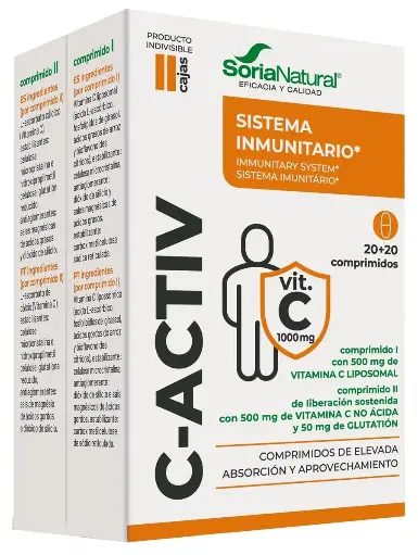 [8422947112004] C-Activ Vitamina C - Soria Natural - 20+20 Comps. x 1000mg