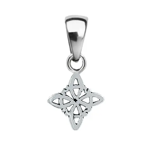[1000975] Colgante charm de plata envejecida nudo de brujas, 10 mm