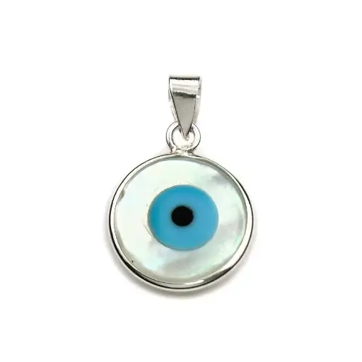 [1000367] Colgante plata ojo turco 14 mm