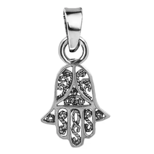[1000991] Colgante de plata mano de fatima 19 mm