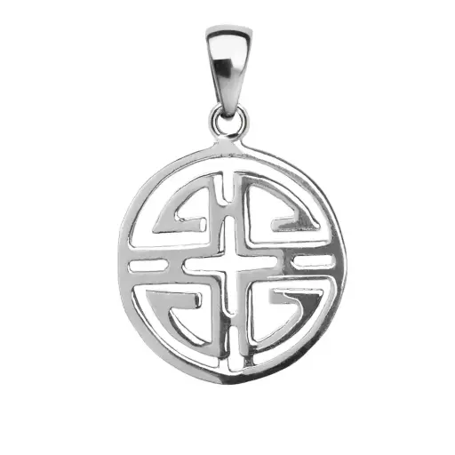 [1000893] Colgante de plata, amuleto de la buena salud, Fu