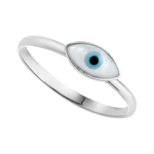 [1300289] Anillo de plata Ojo de la suerte ovalado 4 X 8