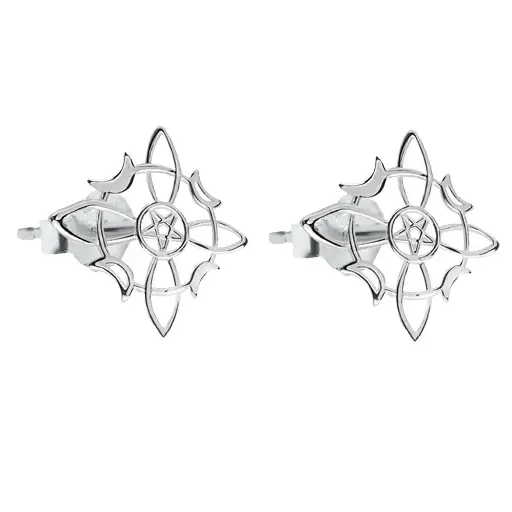 [3800343] pendiente plata nudo de brujas con lunas