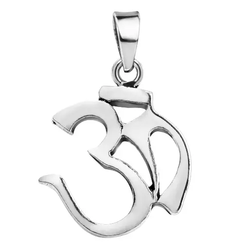 [1000872] colgante de plata om , 18 x 15 mm