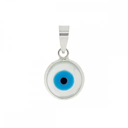 [1000417] Colgante de plata de Ojo Turco 10 mm